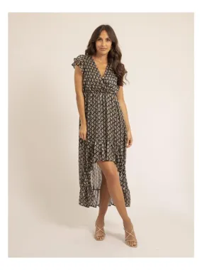 Robe longue motifs IGALIE - Noir