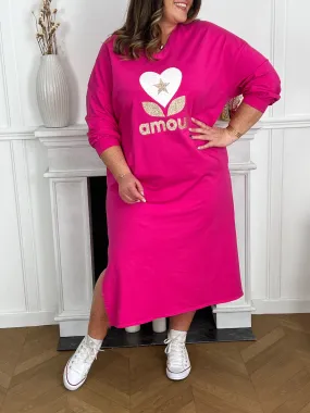 Robe longue rose : Sofia