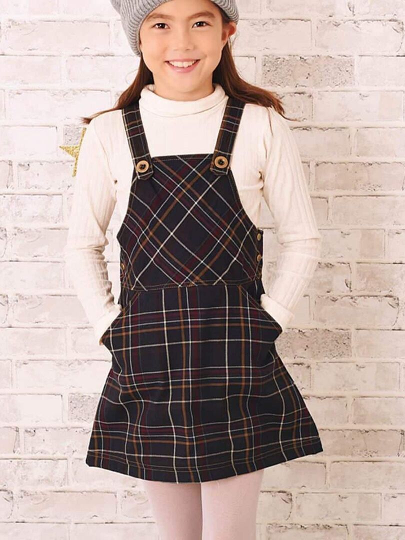 Robe Salopette Fille  Carrx Tartan Marron  LOLA - La Faute à Voltaire - Marron