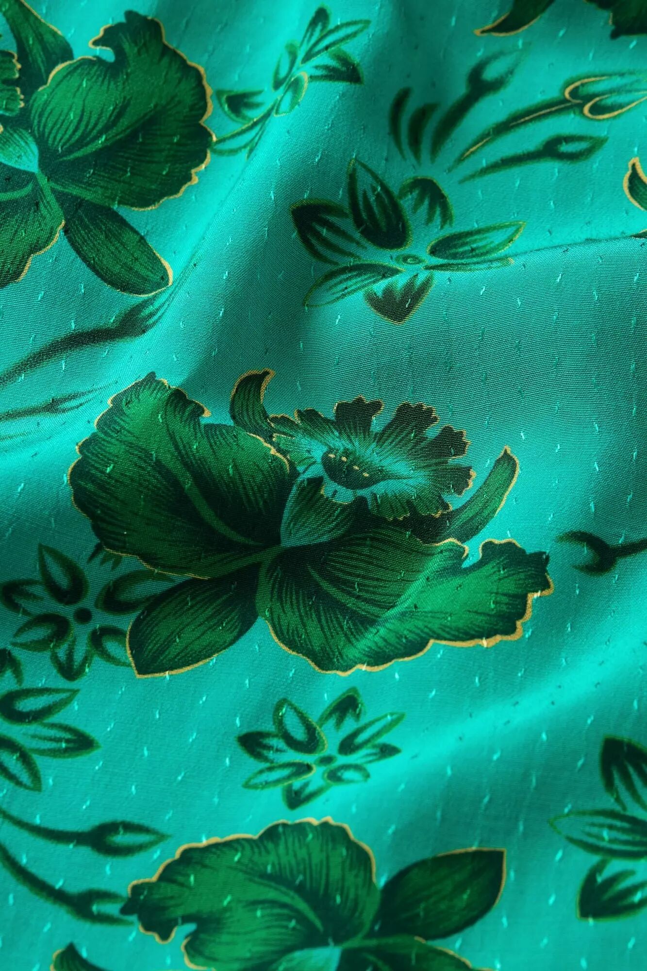 Robe verte fleurie manches courtes King Louie