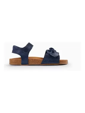 Sandales en cuir avec paillettes et nœud pour fille  ATLANTIC COMPANY - Bleu foncé