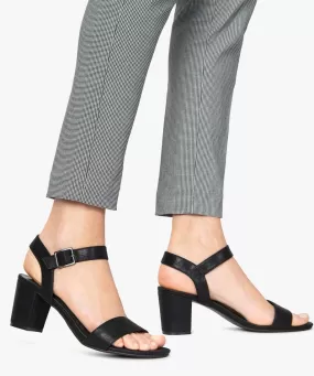 sandales femme a talon et larges brides noir standard sandales a talon