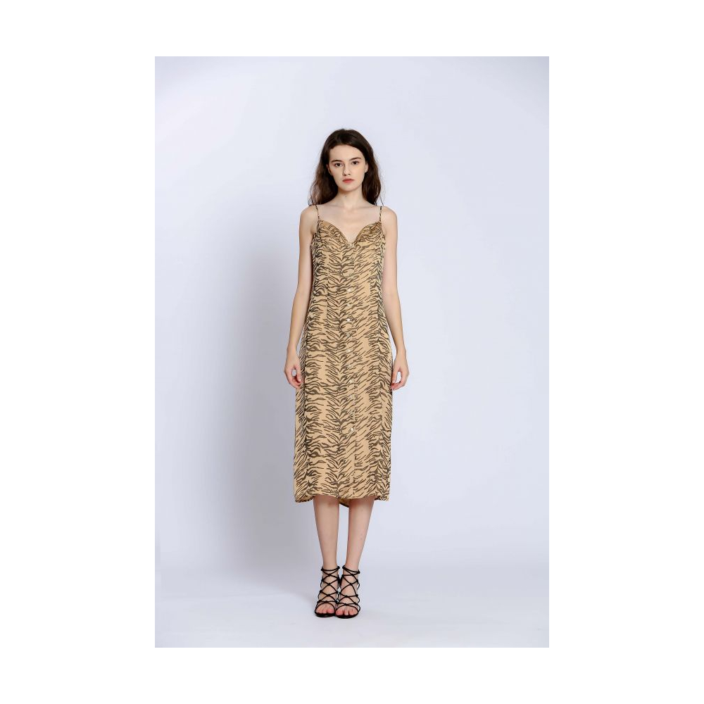 See U Soon robe 23122200 beige imprimé zèbre