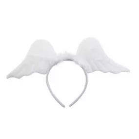 Serre-tête Ailes d'Ange Blanc avec Fourrure Complément de Déguisement
