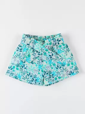 Short en crêpe de coton, Noukie's - Bleu turquoise