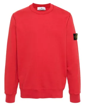 SWEAT COL ROND 63051 ROUGE - Stone Island  | Chez Maman Rouen