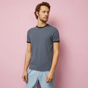 T-shirt gris à rayures