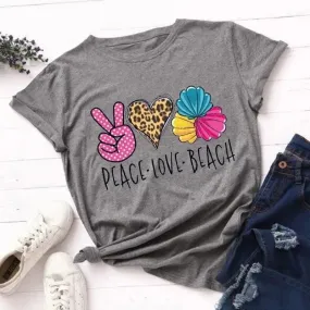 T-Shirt Léopard Peace Love Beach