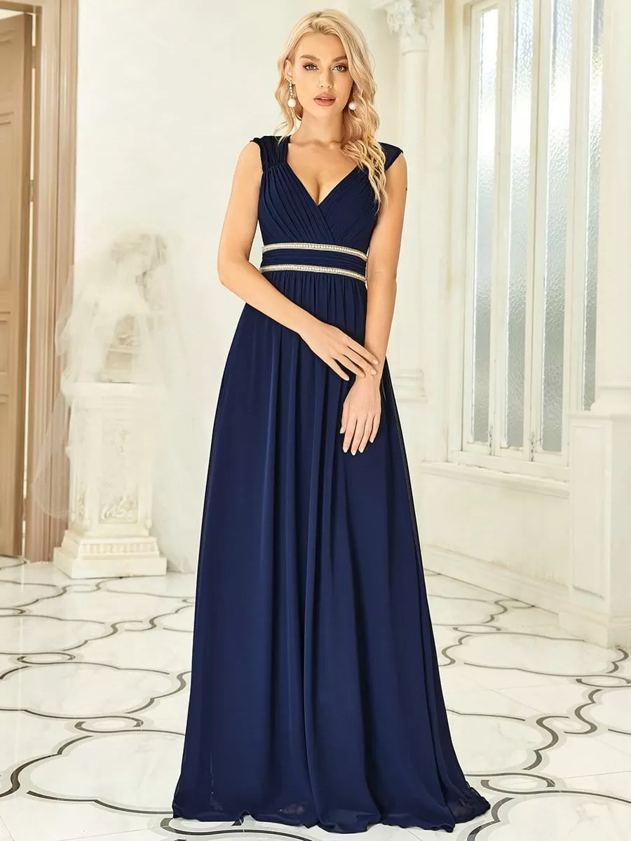 Taille personnalisée Robe longue de demoiselle d'honneur froncée