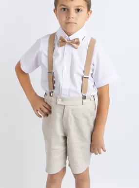 Tenue mariage garçon bermuda et bretelles