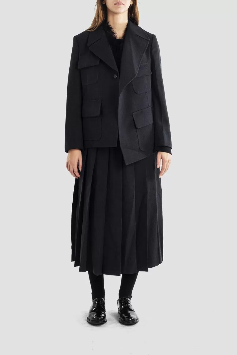 Veste grise asymétrique