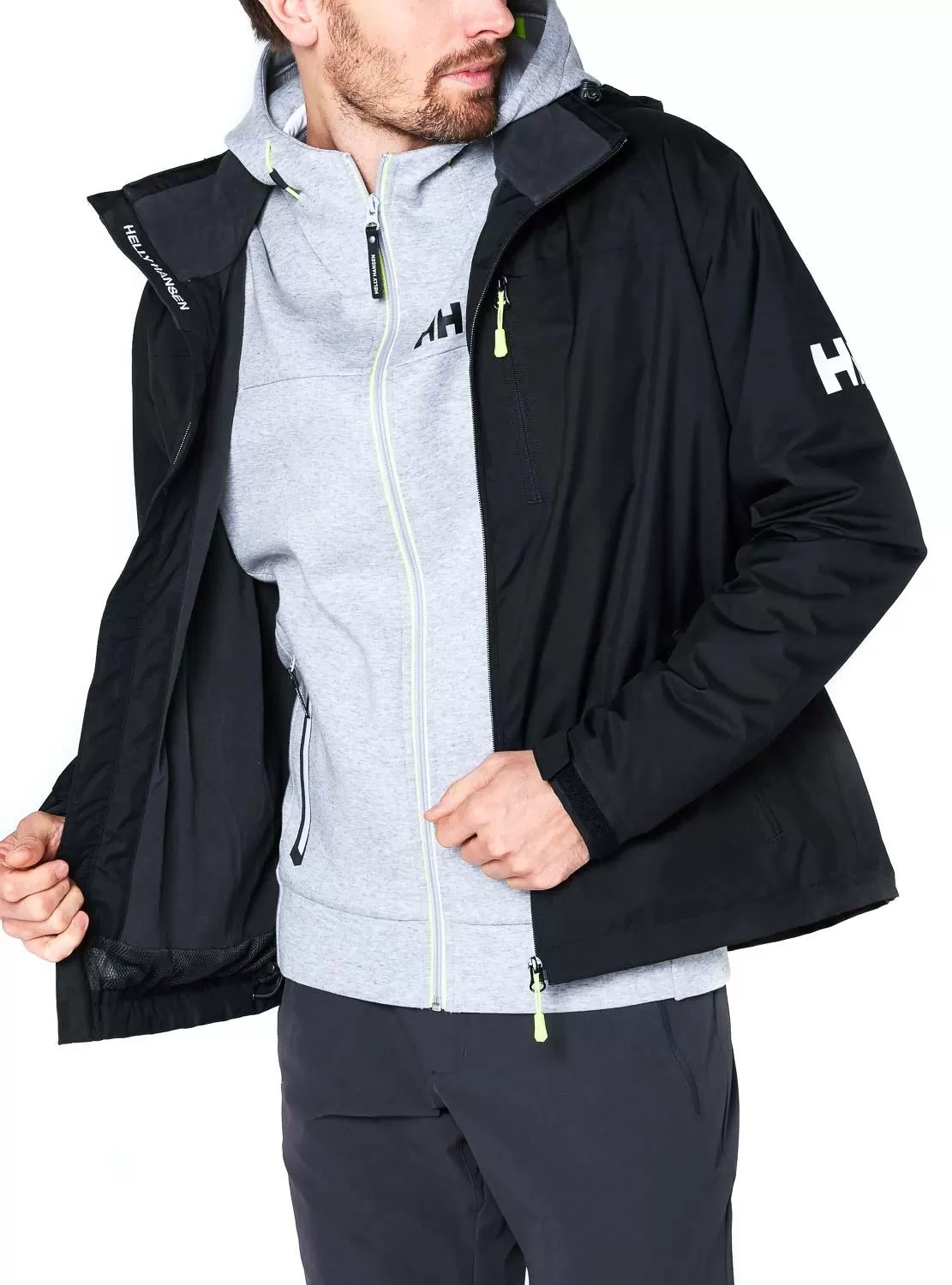 Veste Helly Hansen Crew Midlayer Hooded Noir