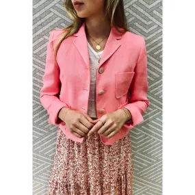 Veste Jackie en lin - rose