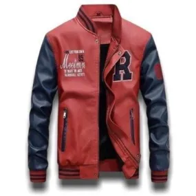 Veste Vintage  Baseball Rouge