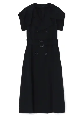 WOOL GABARDINE SAILOR COLLAR COAT