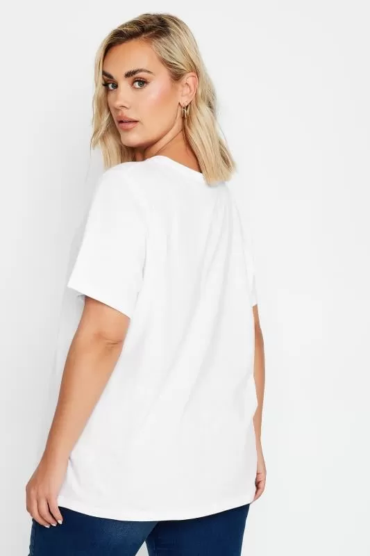 YOURS Curve White Cotton T-Shirt
