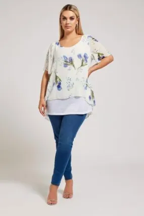 YOURS LONDON - Blouse Blanche Design Floral