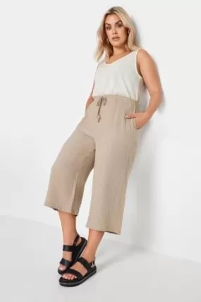YOURS - Pantalon Jupe-Culotte Beige en Coton
