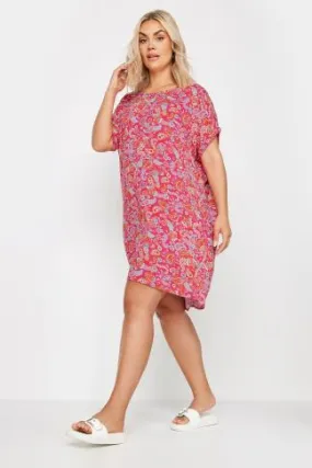 YOURS - Robe Rose Coupe Droite Paisley